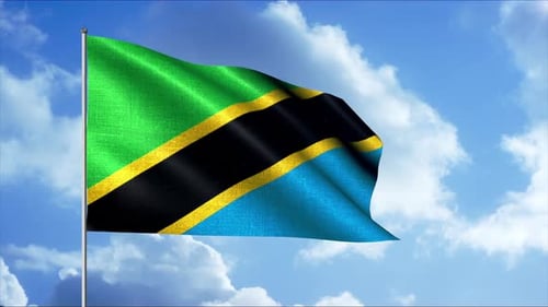 Bandeira realista abstrata da Tanzânia