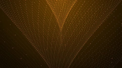 Abstract Golden Particles Geometric Tunnel Loop Background