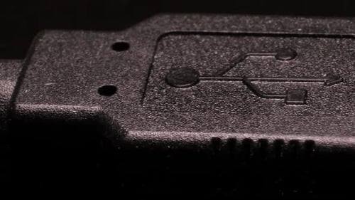 Extreme Close Up of USB Connector