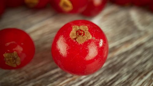 Redcurrants on a Wooden Table
