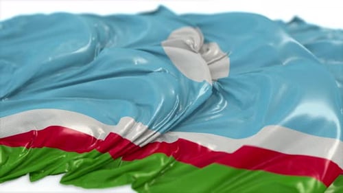 Realistic Waving Flag Fabric Textured Motion Background Loop