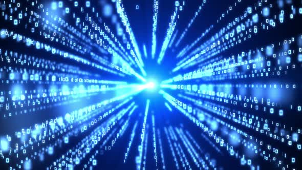 Futuristic Digital Data Stream Binary Code Background Loop, Backgrounds ...