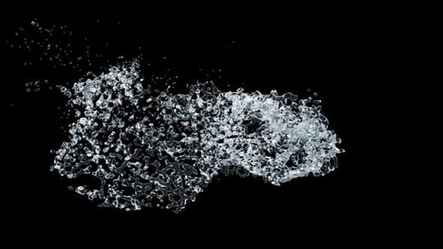 Dynamic Liquid Water Splash with Alpha Channel