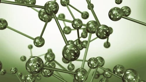Rotating Green Molecular Network Background