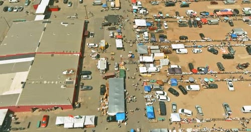 Vista aérea de Englishtown, los mejores mercadillos de Nueva Jersey, EE. UU.