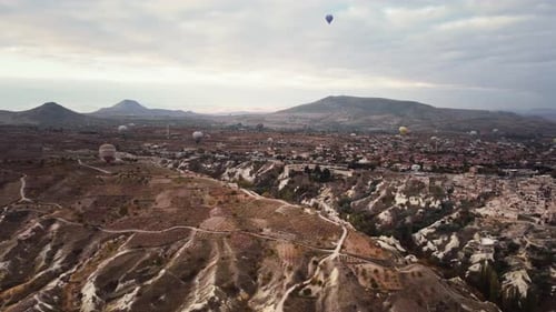 Excursion on Hot Air Balloons in Cappadocia Over Ancient City Built Among Volcanic Hills