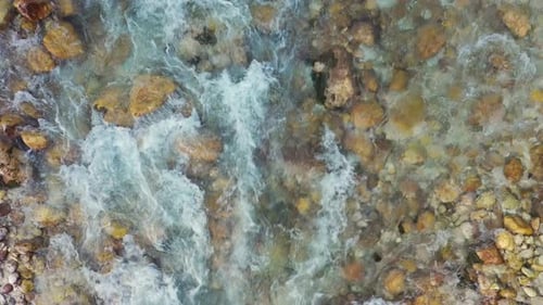View on The Surface Of A Mountains River Soca at the Slovenia