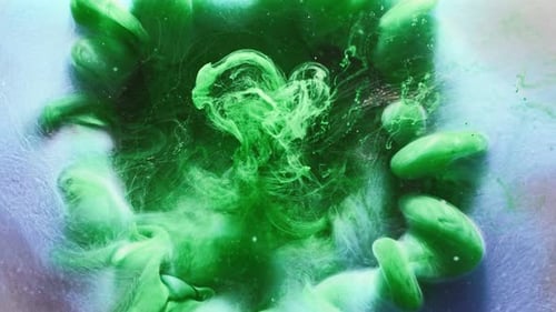 Green Paint Drop Explosion