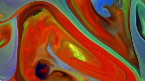 Abstract Fluid Motion with Red, Blue, and Green