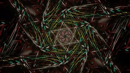 Abstract Seamless Multicolor Psychedelic Hypnotic VJ Loop Background