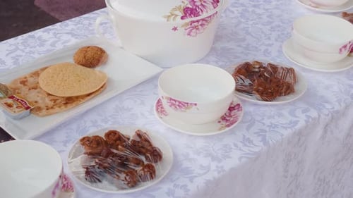 Bowl Of Moroccan Harira Soupchebakia Dates For Iftar Ramadan Kareem Street Breakfast