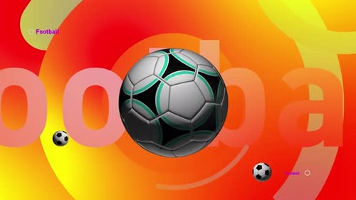 Animated Football Spin on Vibrant Abstract Background