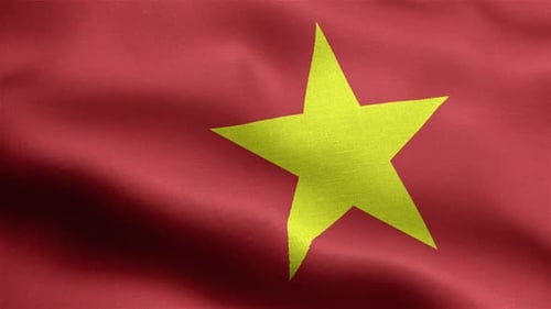 Realistic Waving Flag of Vietnam Animation