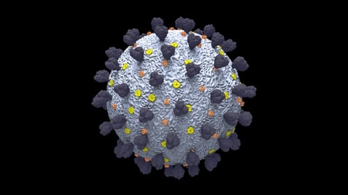 Rotating 3D Virus Particle Medical Animation