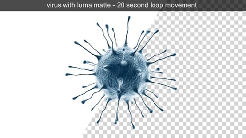Rotating 3D Virus Particle with Luma Matte Loop Animation