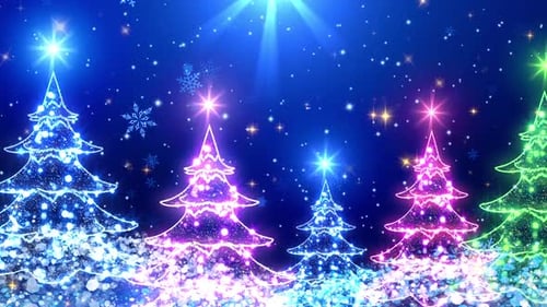 Colorful Christmas Trees