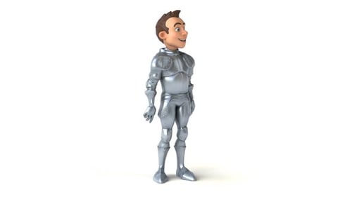 Fun 3D cartoon knight walking and presentating