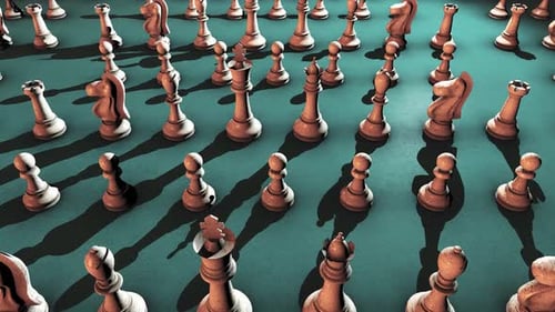 Strategic Chess Pieces Animated Loop