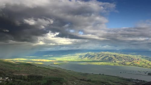 Geography of Lake and Hilly Meadows Landscape