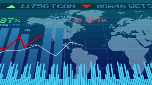 Global Stock Market Financial Data Chart Animation