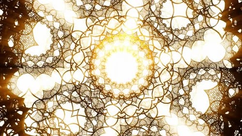 Glowing Gold Abstract Decorative Pattern Seamless Loop