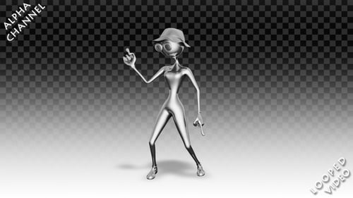 3D Silver Woman - Cartoon Funk Dance