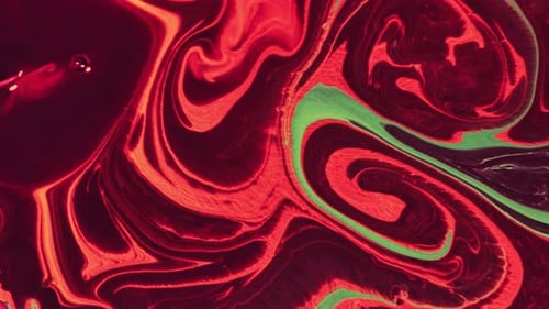 Abstract Swirling Red and Green Patterns
