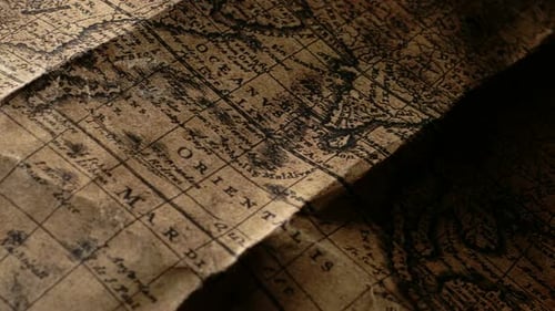 Close Up of a Vintage World Map