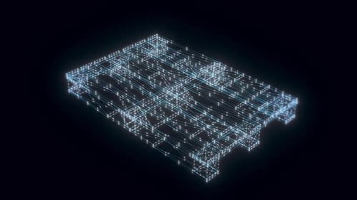 Wooden Pallet Hologram Rotating Hd