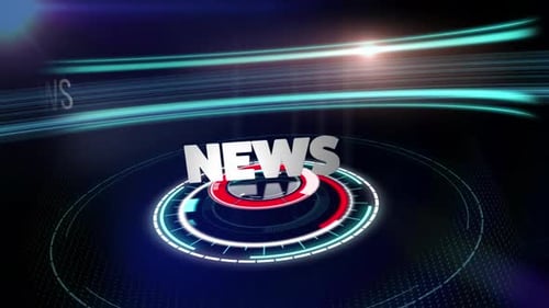 Futuristic Digital News Intro with Animated HUD Elements