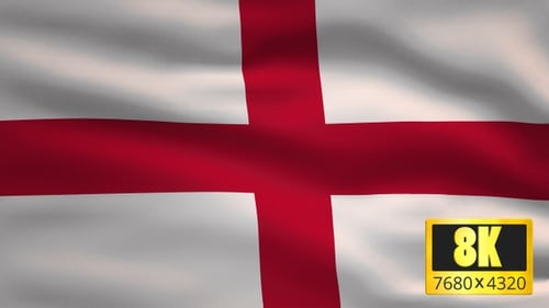 Realistic Waving England Flag Animation