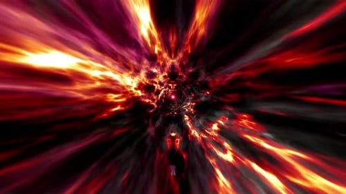 Abstract Fiery Wormhole Tunnel Motion Graphic Background