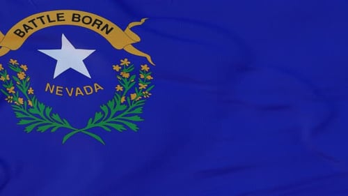 Realistic Nevada State Flag Waving in Wind