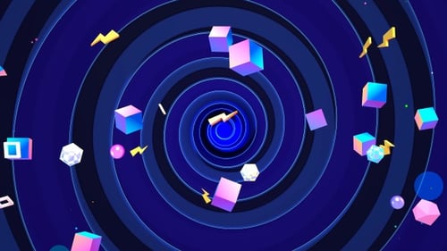 Futuristic Abstract Geometric Shapes Spiral Tunnel Loop