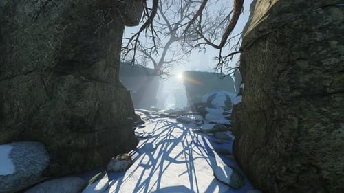 Tráfego no desfiladeiro da montanha