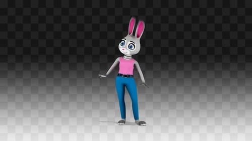 Cute Cartoon Rabbit Character Idle Animation Loop