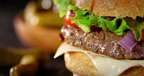 Appetizing Close-Up of a Delicious Burger