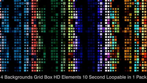 Colorful Digital Squares Abstract Grid Loop Background
