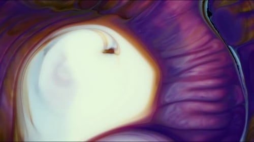 Abstract Flowing Purple and White Ink Background