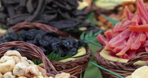 Dried fruit in a market