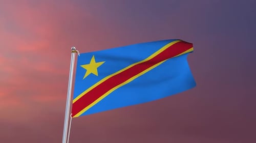 Democratic Republic of Congo Flag Waving Seamless Loop