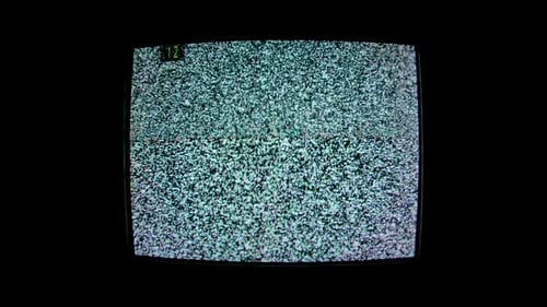Vintage Television Displaying Static and Signal Loss