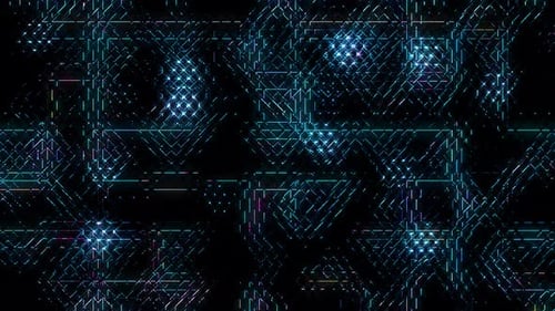 Abstract Futuristic Glowing Grid Lines Background Loop