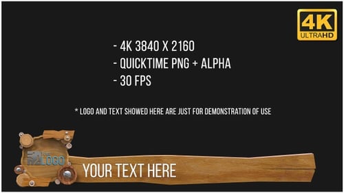 3D Wooden Lower Third with Logo Reveal