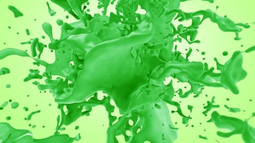 Pouring Green Color Splash