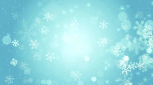 Festive Winter Snowflakes Background Loop with Bokeh Lights