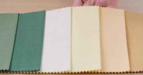 Close Up of Fabric Swatches for Textile Design