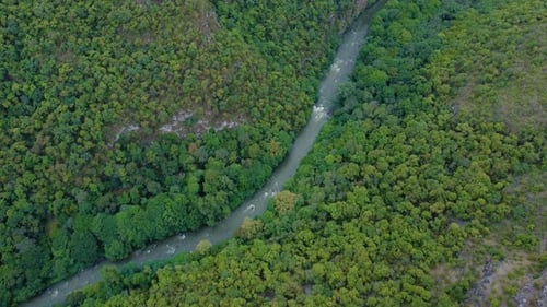 Canyon and river aerial view