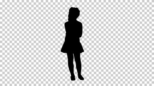 Silueta de niña de pie, Alpha Channel
