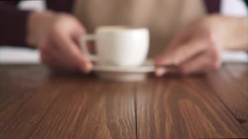 Steaming Cup of Coffee or Tea Served Close Up